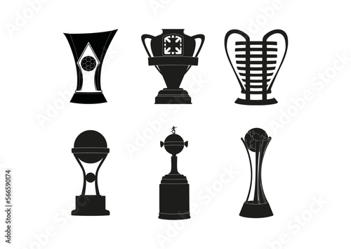 Taça Silhueta Vetor Ícone Copa de Futebol do Brasil