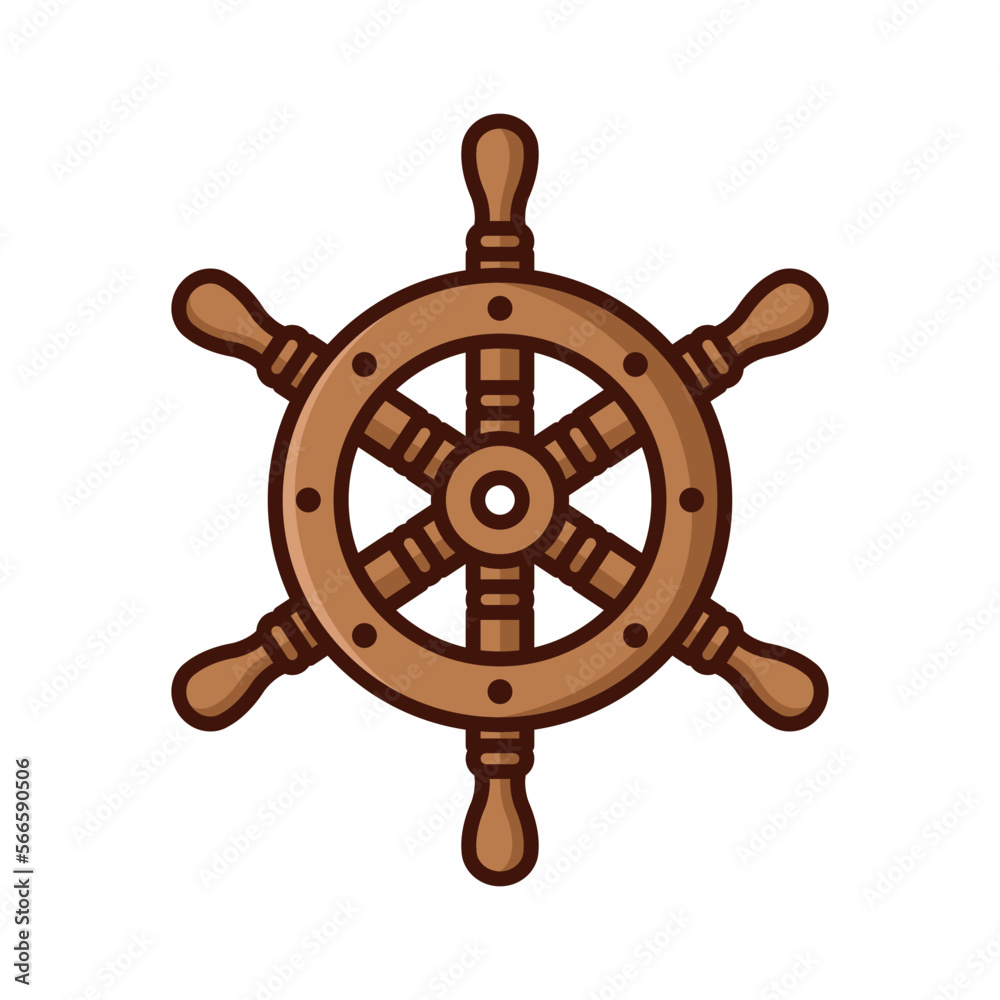 ship wheel icon vector design template in white background