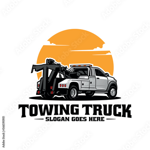 Towing truck illustration logo vector isolated