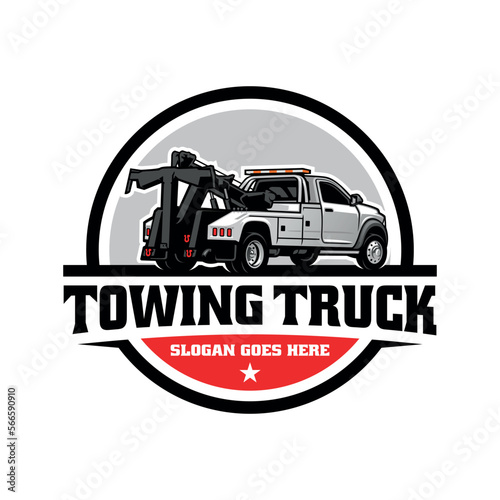 Towing truck illustration logo vector isolated