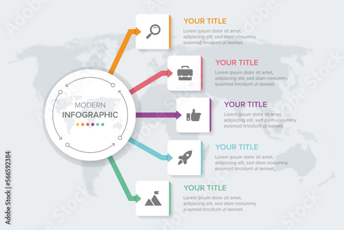 Creative concept for infographic element vector 5 options, steps, list, process. Abstract elements of graph, diagram with steps, options, parts or processes, timeline infographics, workflow or chart.
