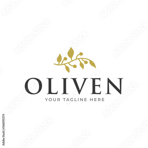 olive branch logo design. olive logo template vector design