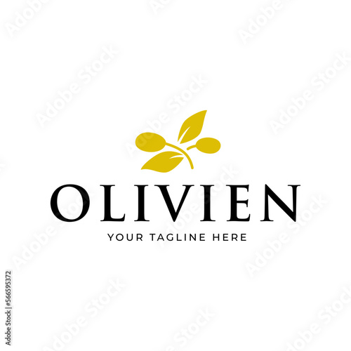 olive branch logo design. olive logo template vector design © hilda