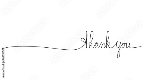 animated continuous single line hand-drawn words Thank You, line art animation