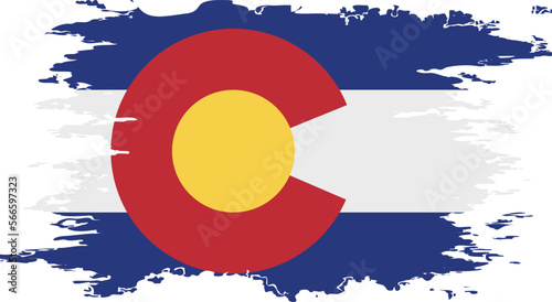 Colorado flag grunge brush color image vector