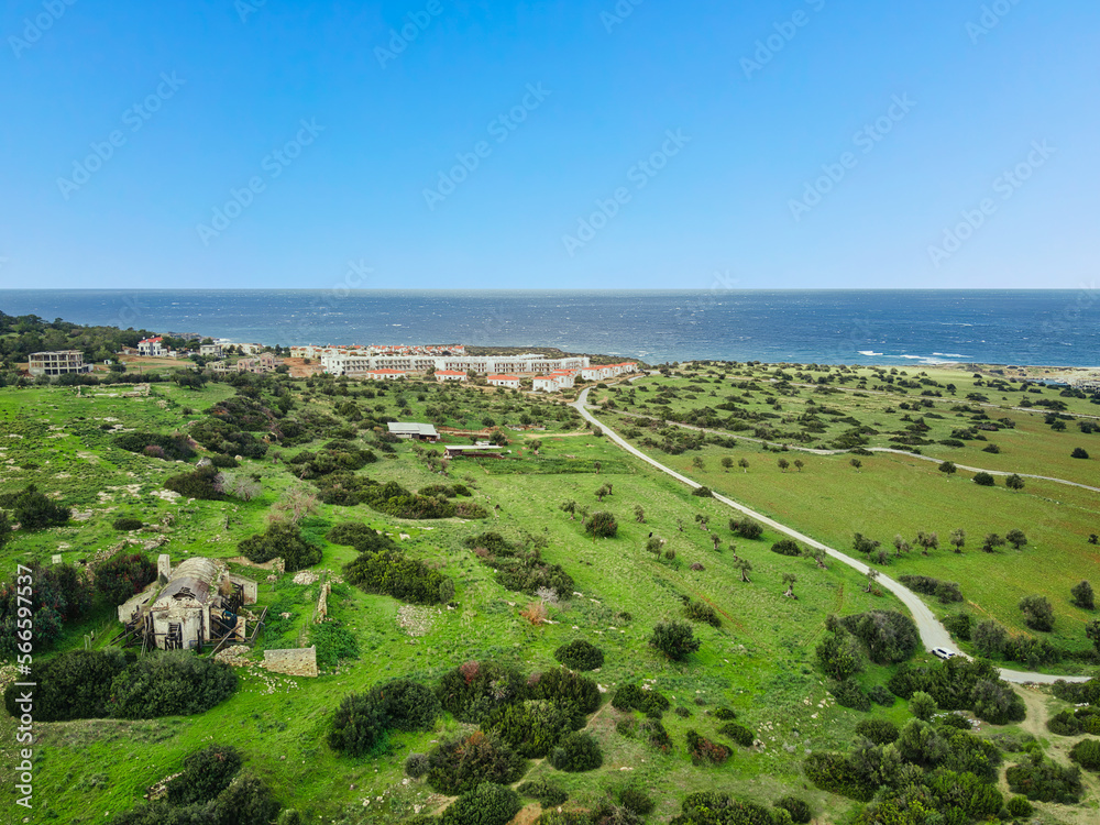 Sea view lands in green field in Esentepe, North Cyprus