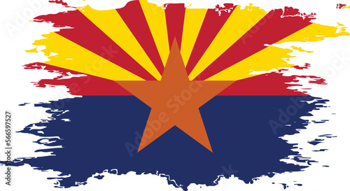 Arizona flag grunge brush color image vector
