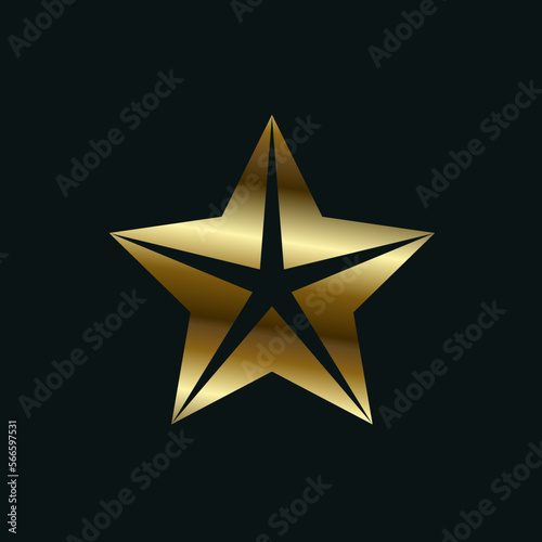 An abstract gold star icon  symbol  shape golden star on dark background templates design.