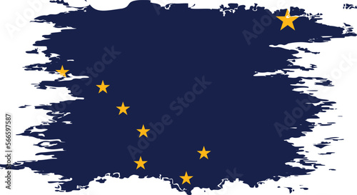 Alaska flag grunge brush color image vector
