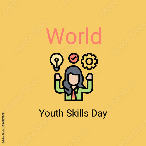World Youth Skills Day (WYSD) is observed every year on July 15,importance of equipping young people with skills for employment.  Study simple icons set. vector illustration. holiday concept.
