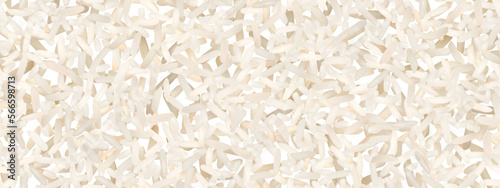 Basmati or jasmine uncooked rice seamless pattern. Vector background of raw ingredient of traditional indian, japanese, thai, or chinese food. Organic nutrition