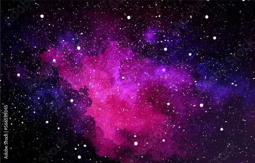 Vector cosmic illustration. Beautiful colorful space background. Watercolor Cosmos