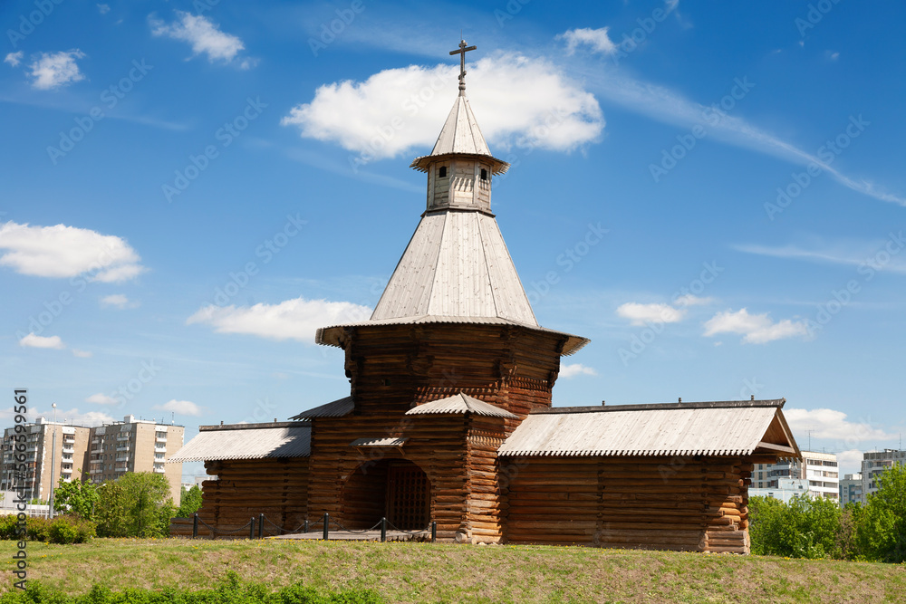 Kolomenskoye Museum-Reserve, Museum of Wooden Architecture, Gate Tower of the Nikolo-Karelian Monastery (1692). Moscow, Russia