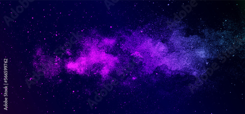 Vector cosmic illustration. Beautiful colorful space background. Watercolor Cosmos