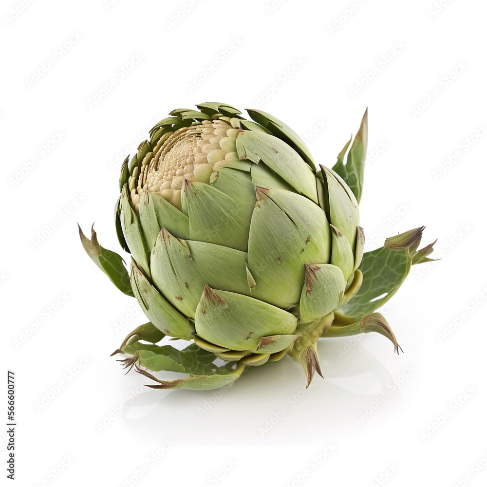 Obraz premium Fresh artichoke isolated on white background. Healthy vegan food.