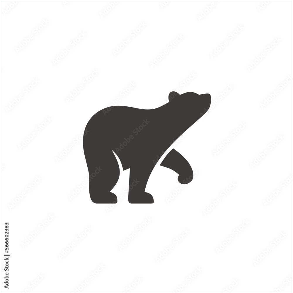Obraz premium Bear negative space logo
