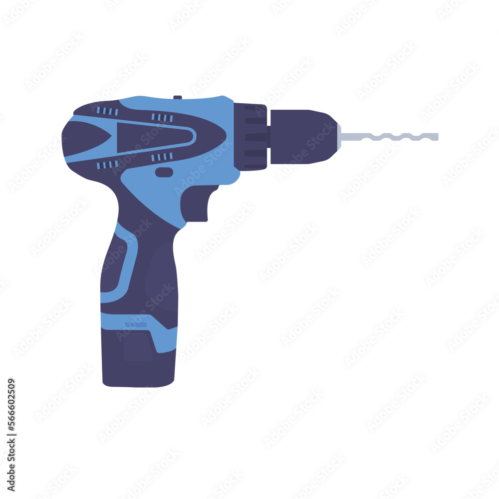 Hand Drill Flat Illustration. Clean Icon Design Element on Isolated White Background Hand Drill Flat Illustration. Clean Icon Design Element on Isolated White Background