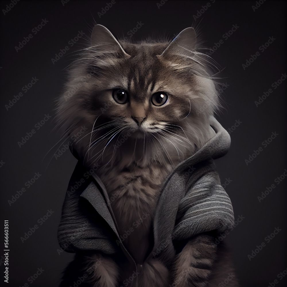 3D Cat Avatar for online games or web account avatar. Generated AI 3D Cat Avatar for online games or web account avatar. Generated AI
