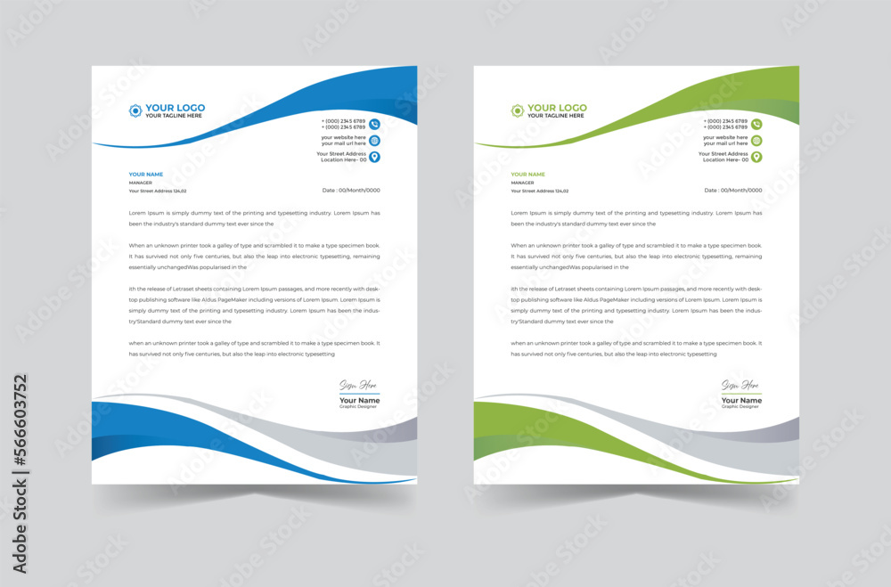 Professional business letterhead template design Professional business letterhead template design