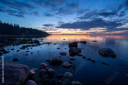 Karelian landscape after sunset