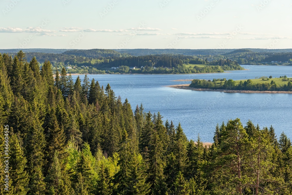 view of the lake in karelia from a height
