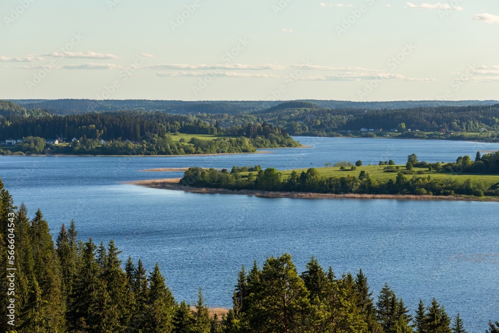 view of the lake in karelia from a height