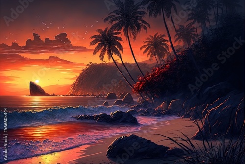Beautiful tropical sunset