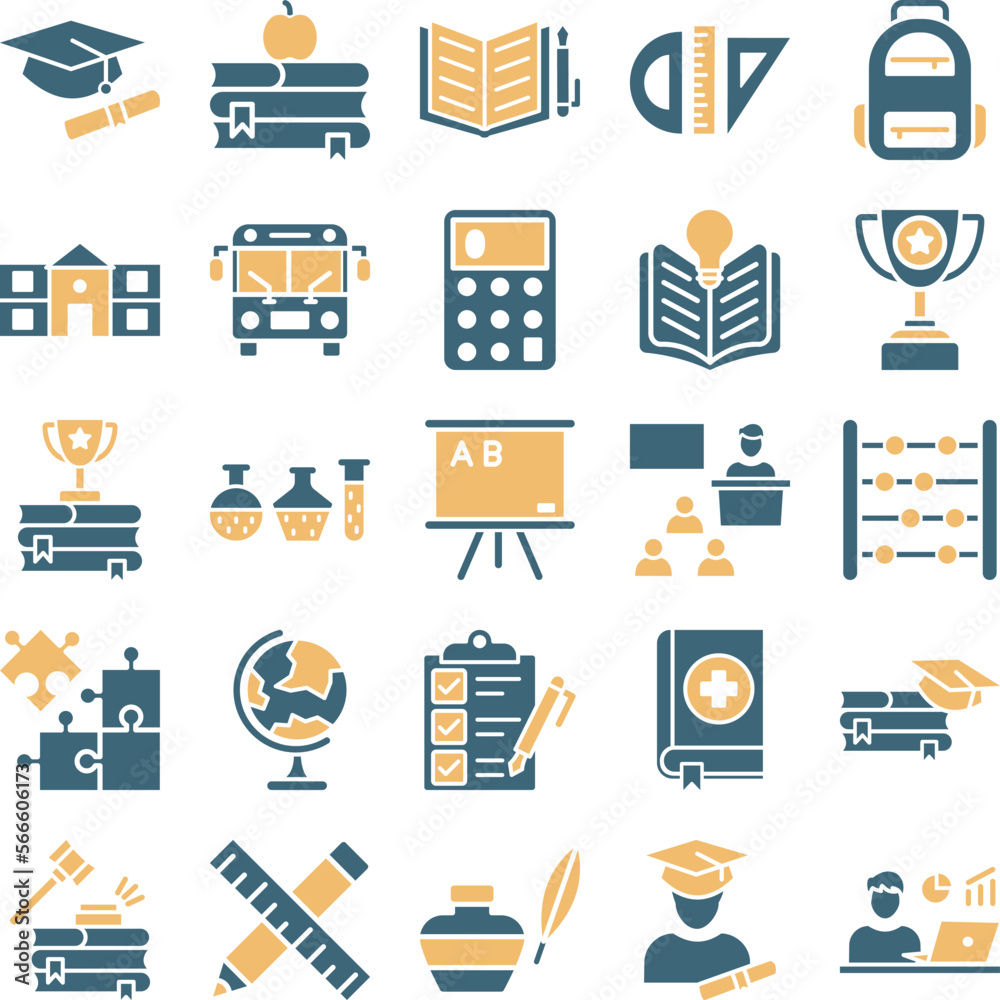 Study Support Icon School Education icons set, education vector icons, school icons pack ...