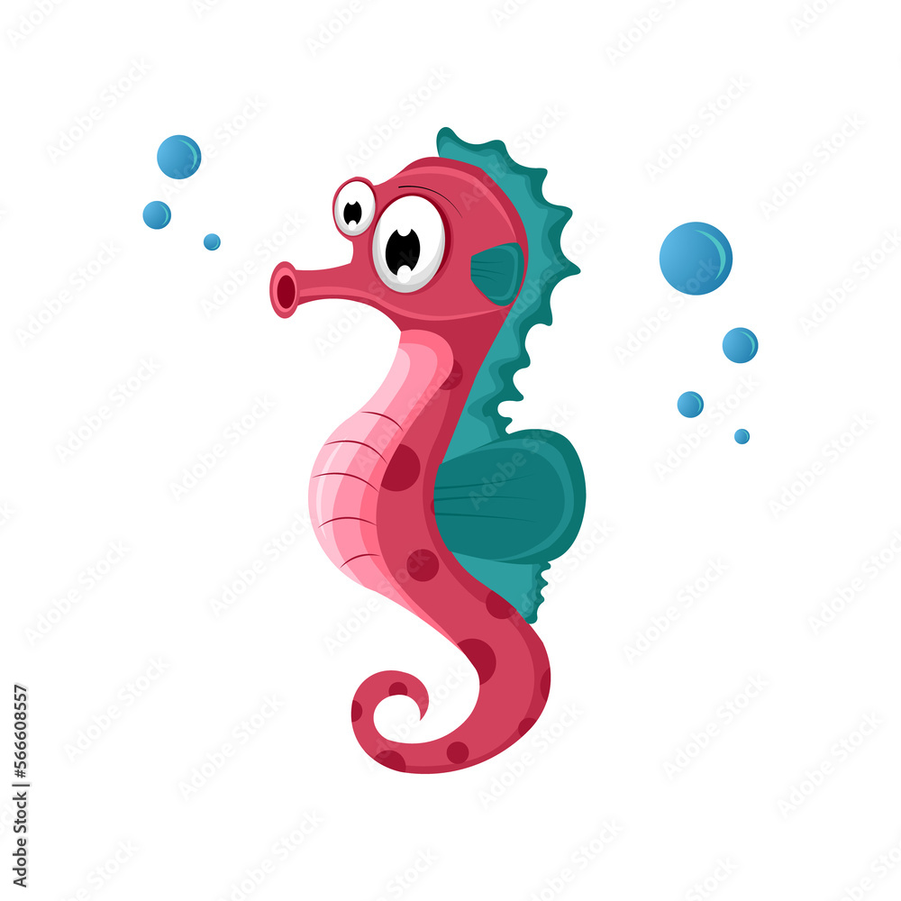 Fototapeta premium illustration of a sea horse