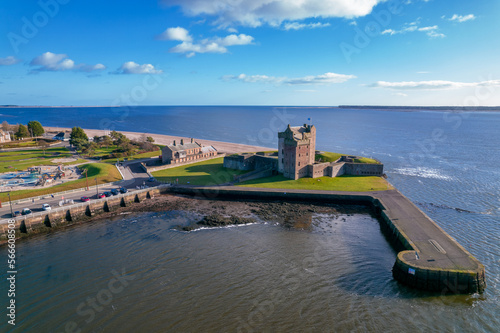 Broughty Ferry Castle Dundee, located on the banks of the River Thay in Scotland