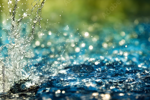 Realistic illustration of water splash  water motion  Generative AI