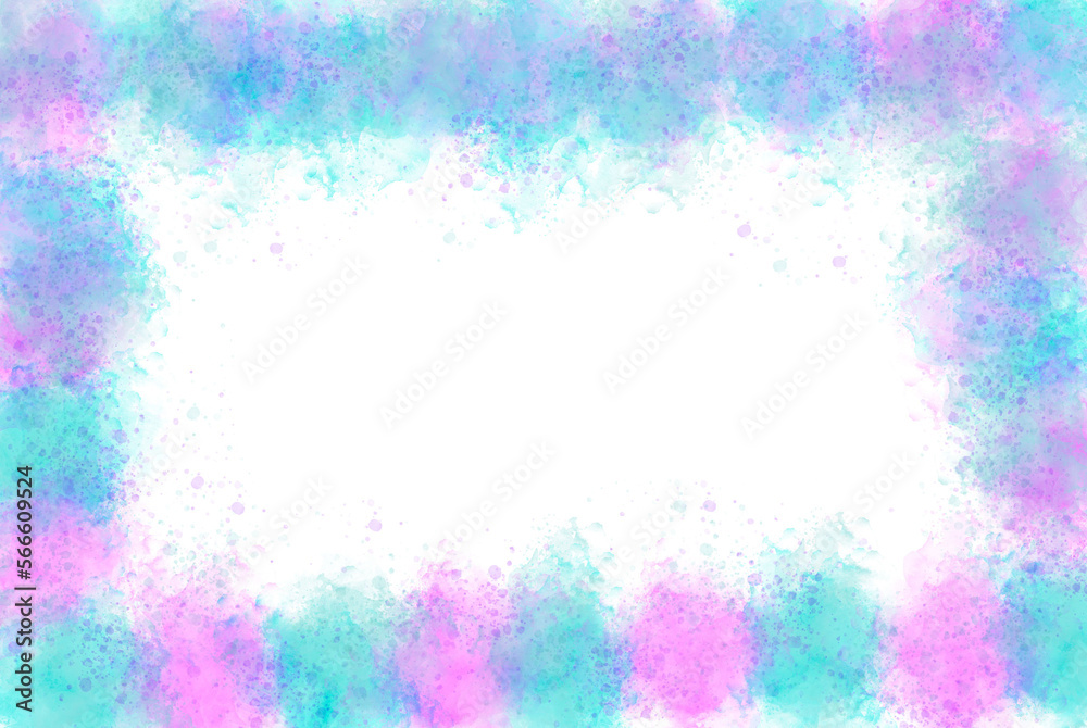 Obraz premium Rainbow Watercolor Background with Empty Space for Text 