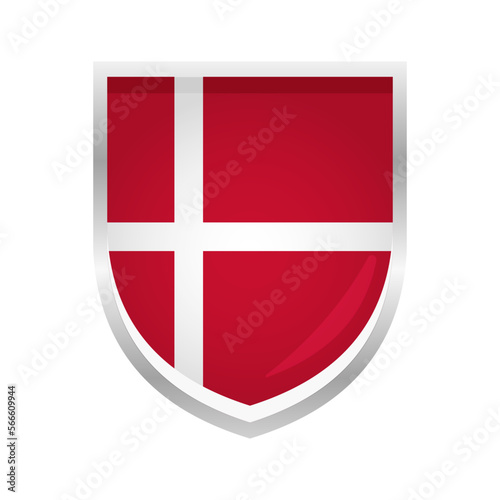 Free Download Denmark Flag Badge Shield Shape - GFXLoad