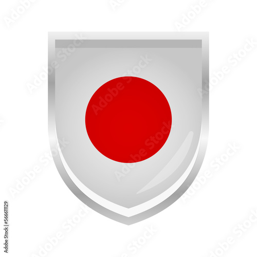 Free Download Japan Flag Badge Shield Shape - GFXLoad