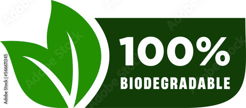 100 percent biodegradable label sticker badge Vector, 100% biodegradable vector, 100% biodegradable stamp vector photo