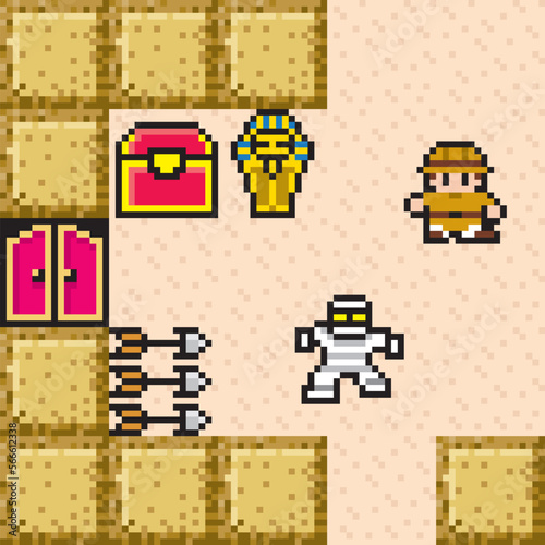 探検ゲーム風ドット絵　フィールド画面　ミニ