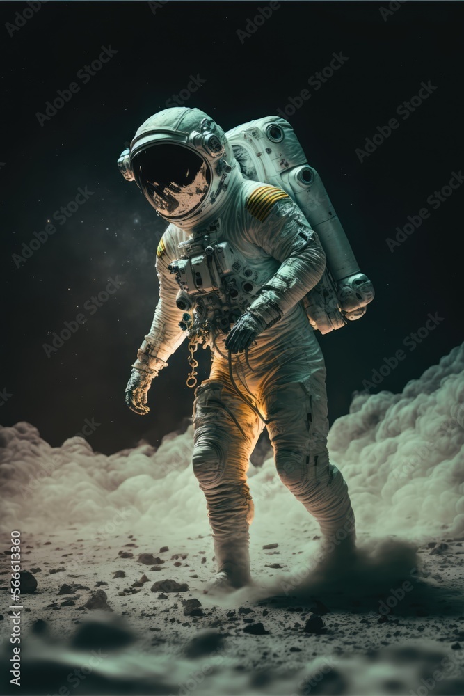 Fototapeta premium astronaut in space and exploring made with generative ai