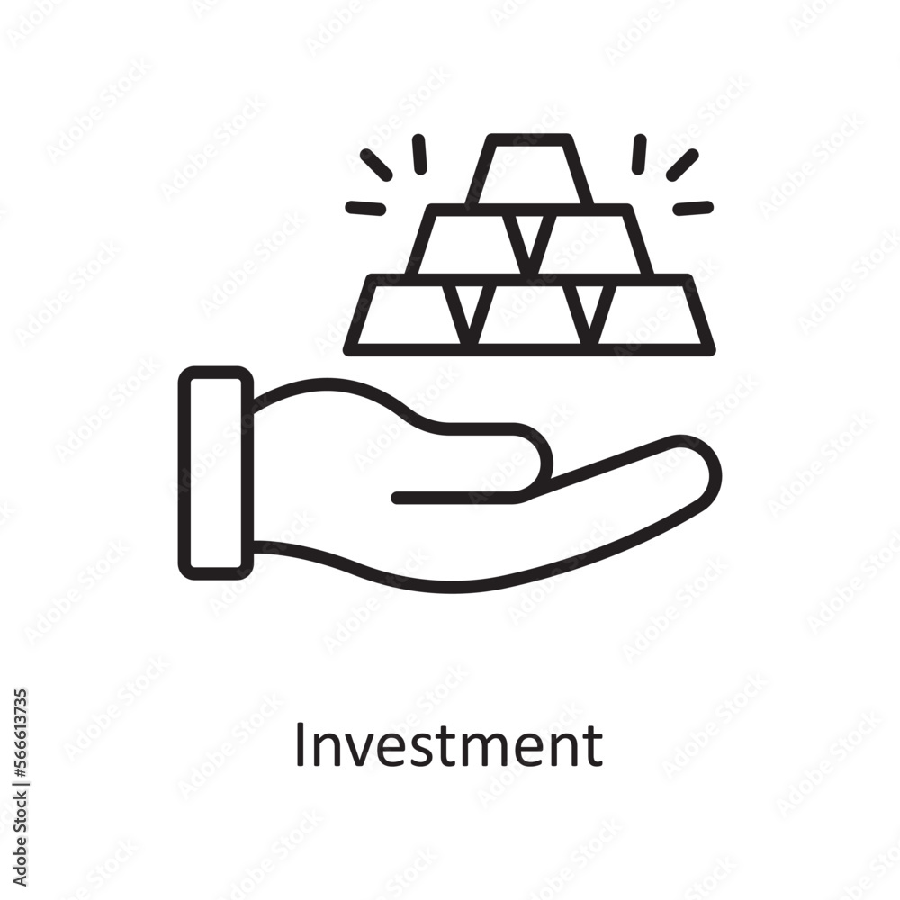 Investment Vector Outline Icon Design illustration. Shopping and E-Commerce Symbol on White background EPS 10 File Investment Vector Outline Icon Design illustration. Shopping and E-Commerce Symbol on White background EPS 10 File