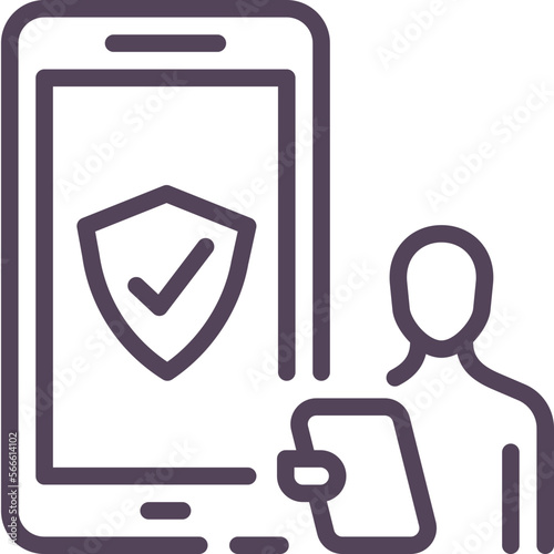 parental control mobile app monitor online cyber internet security digital  line outline icon