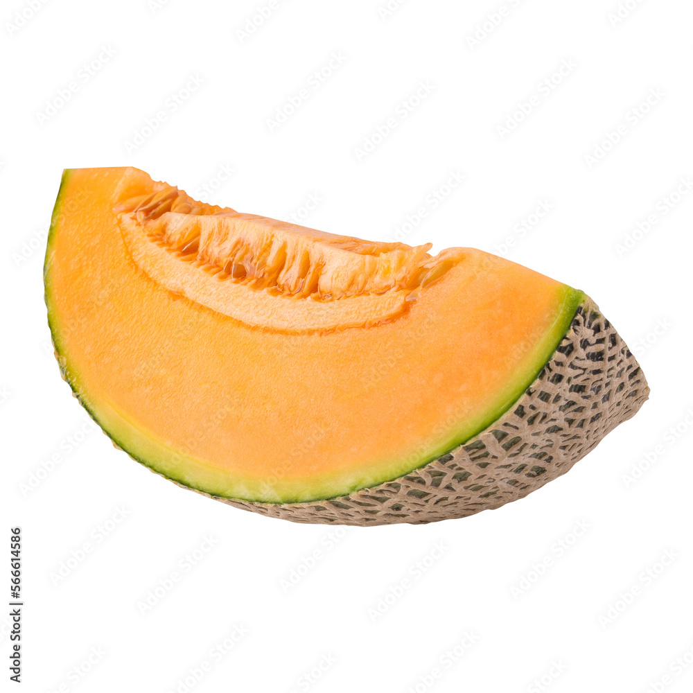 cantaloupe melon isolated on alpha background.