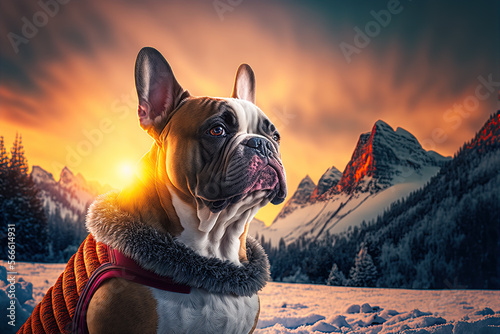 French Bulldog. Portrait of a French Bulldog dog. generative ai. Dog portrait