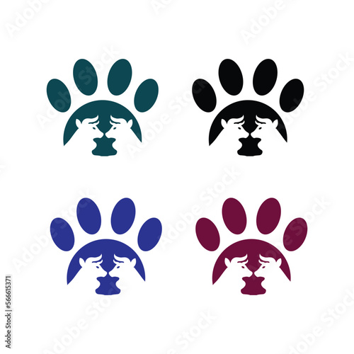 Bull animal vector logo design . Bull icon . Bull silhouette 