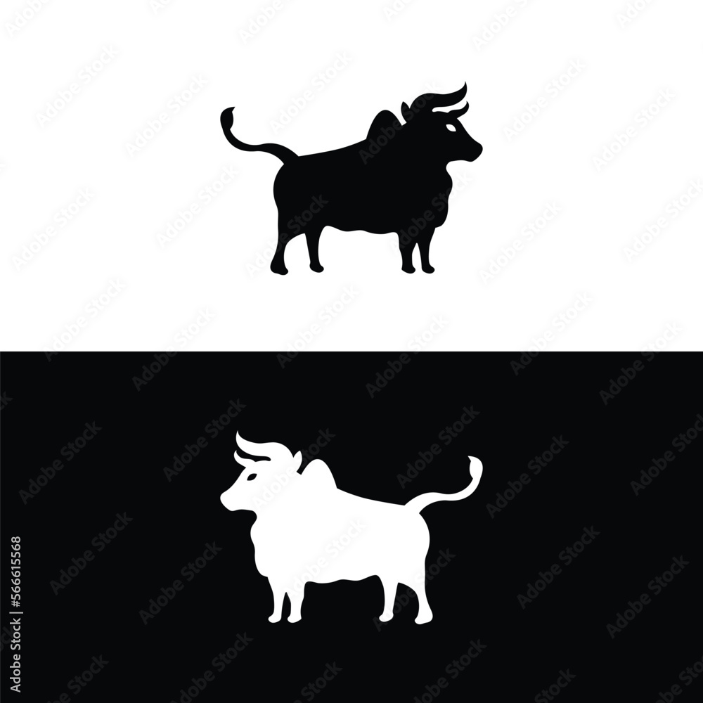 Bull animal vector logo design . Bull icon . Bull silhouette Bull animal vector logo design . Bull icon . Bull silhouette