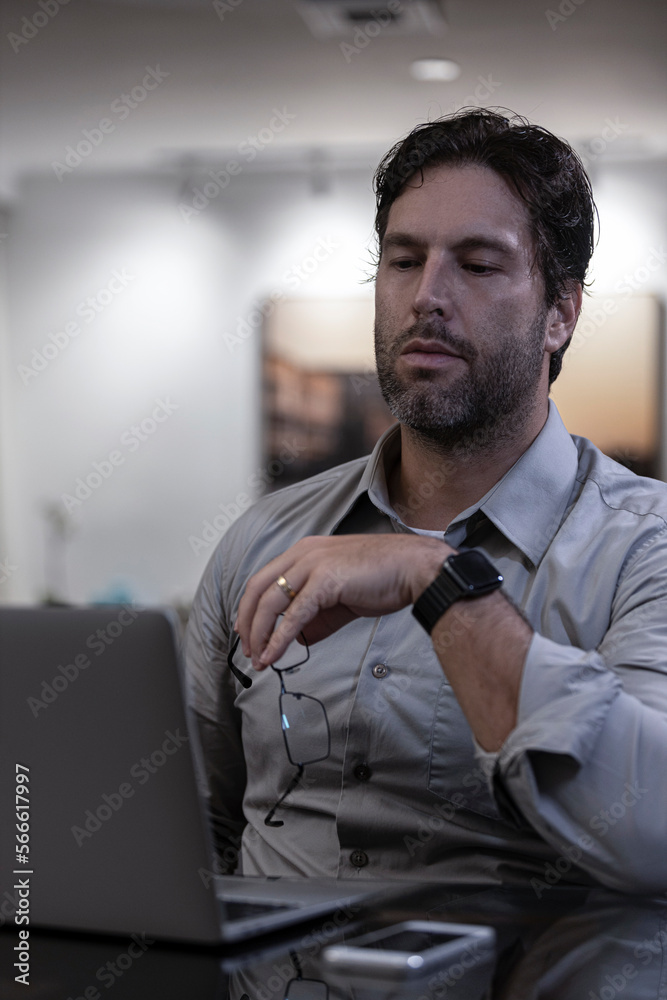 Brazilian man working at home Brazilian man working at home