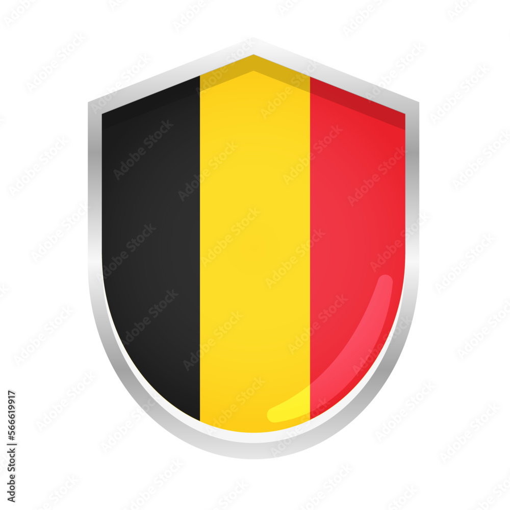 Fototapeta premium Belgium Flag Badge Shield Shape