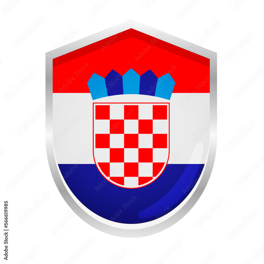 Croatia Flag Badge Shield Shape
