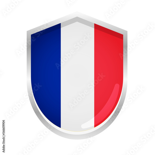 Free Download France Flag Badge Shield Shape - GFXLoad