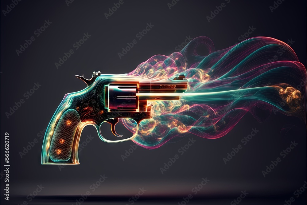 gun fire on high speed blurred motion creative light trails Generative AI gun fire on high speed blurred motion creative light trails Generative AI