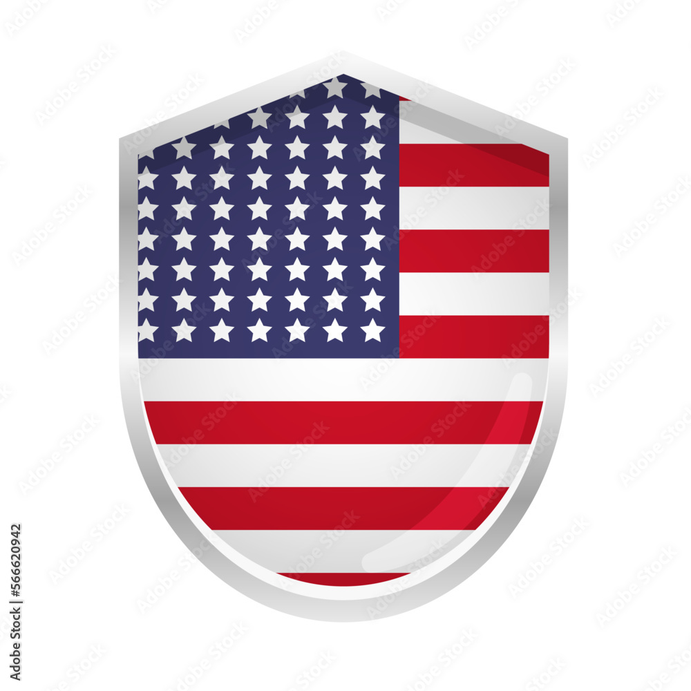 USA Flag Badge Shield Shape USA Flag Badge Shield Shape