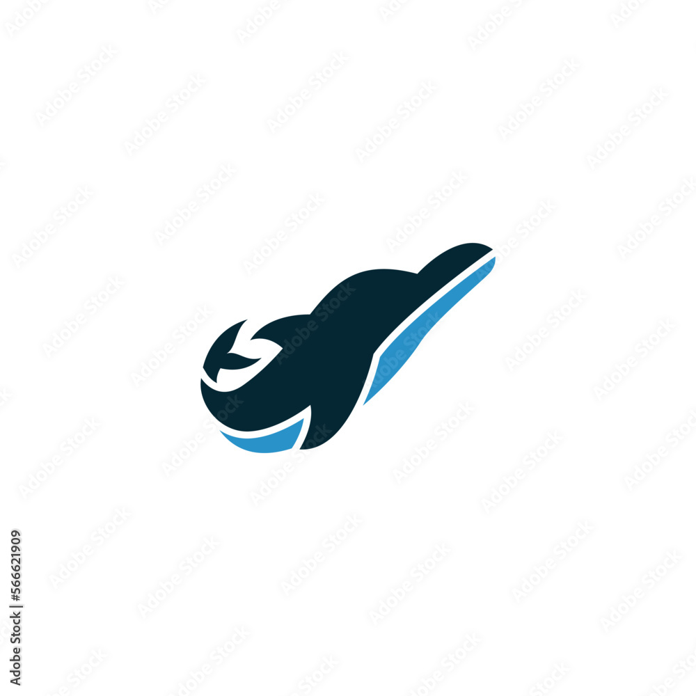 Obraz premium dolphin logo template concept silhouette
